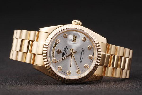 Rolex Presidential Gold Day-Date Replica Watch Silver Surface